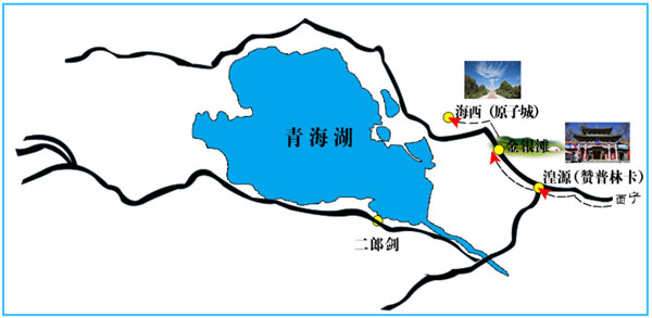 青海湖一日游地图