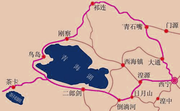 青海湖门源路线图